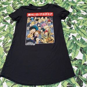My Hero Academia T-Shirt Dress w/ Cuffed Sleeves Size Small